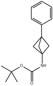 (3-Phenyl-bicyclo[1.1.1]pent-1-yl)-carbamic acid tert-butyl ester Structure
