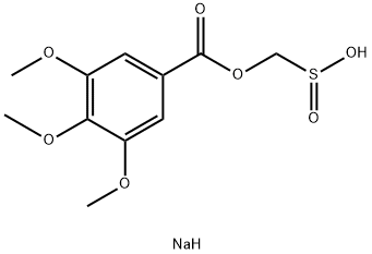 sodium ((3,4,5-trimethoxybenzoyl)oxy)methanesulfinate (Rongacyl) 化学構造式