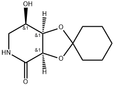 (3′aR,7′R,7′aR)-Tetrahydro-7′-hydroxyspiro[cyclohexane-1,2′-[1,3]dioxolo[4,5-c]pyridin]-4′(3′aH)-one Structure