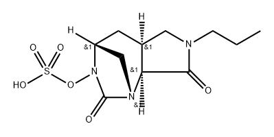 Sulfuric acid, mono[(1R,4R,5aS,8aS)- octahydro-2,8-dioxo-7-propyl-3H-1,4- methanopyrrolo[3,4-d]-1,3-diazepin-3-yl] ester Struktur