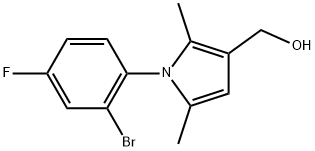 (1-(2-Bromo-4-fluorophenyl)-2,5-dimethyl-1H-pyrrol-3-yl)methanol Struktur