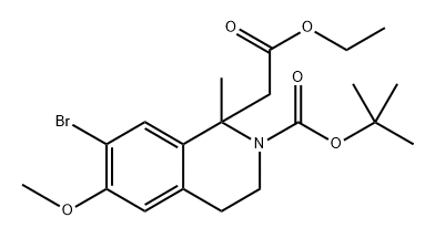 tert-butyl 7-bromo-1-(2-ethoxy-2-oxoethyl)-6-methoxy-1-methyl-3,4-dihydroisoquinoline-2(1H)-carboxylate,2215932-88-8,结构式