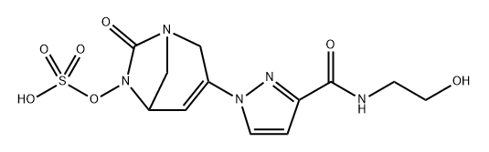 3-(3-((2-HYDROXYETHYL)CARBAMOYL)-1H-PYRAZOL-1-YL)-7-OXO-1,6-DIAZABICYCLO[3.2.1]OCT-3-EN-6-YL HYDROGE, 2217673-49-7, 结构式