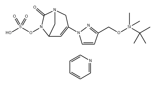 Sulfuric acid, mono[3-[3-[[[(1,1-dimethylethyl) dimethylsilyl]oxy]methyl]-1H-pyrazol-1-yl]-7- oxo-1,6-diazabicyclo[3.2.1]oct-3-en-6-yl] ester, compd. with pyridine (1:1) Structure