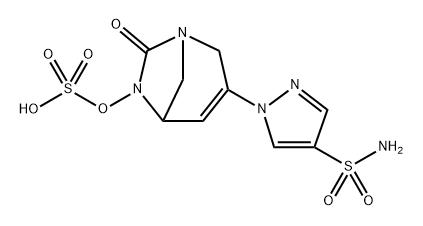 7-oxo-3-(4-sulfamoyl-1H-pyrazol-1-yl)-1,6-diazabicyclo[3.2.1]oct-3-en-6-yl hydrogen sulfate 结构式