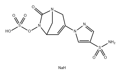 sodium 7-oxo-3-(4-sulfamoyl-1H-pyrazol-1-yl)-1,6-diazabicyclo[3.2.1]oct-3-en-6-yl sulfate Structure