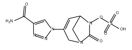 3-(4-carbamoyl-1H-1,2,3-triazol-1-yl)-7-oxo-1,6-diazabicyclo[3.2.1]oct-3-en-6-yl hydrogen sulfate 结构式