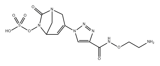 [3-[4-(2-AMINOETHOXYCARBAMOYL)TRIAZOL-1-YL]-7-OXO-1,6-DIAZABICYCLO[3.2.1]OCT-3-EN-6-YL]HYDROGEN SUL, 2217675-82-4, 结构式