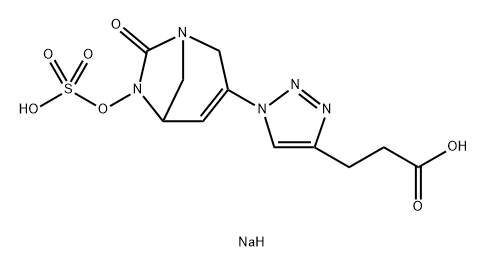 1H-1,2,3-Triazole-4-propanoic acid, 1-[7-oxo6-(sulfooxy)-1,6-diazabicyclo[3.2.1]oct-3-en-3- yl]-, sodium salt (1:2) Structure