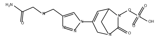 [3-(4-(2-(methylamino)acetamide)triazol-1-yl)-7-oxo-1,6-diazabicyclo[3.2.1]oct-3-en-6-yl]hydrogen sulfate Structure