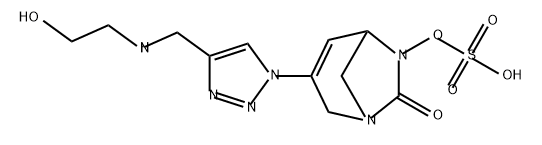 [3-(4-(2-(methylamino)ethanol)triazol-1-yl)-7-oxo-1,6-diazabicyclo[3.2.1]oct-3-en-6-yl]hydrogen sulfate Structure
