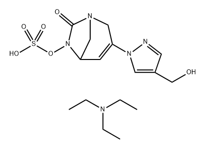 triethylammonium [3-[4-(hydroxymethyl)pyrazol-1-yl]-7-oxo-1,6-diazabicyclo[3.2.1]oct-3-en-6-yl]sulfate Structure