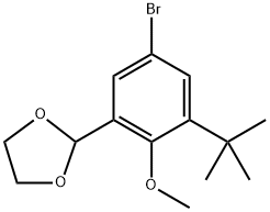 2-(5-Bromo-3-(tert-butyl)-2-methoxyphenyl)-1,3-dioxolane Struktur