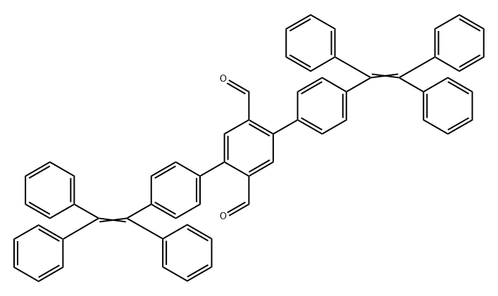 4,4''-双(1,2,2-三苯基乙烯基)-[1,1':4',1''-三联苯]-2',5'-二甲醛,2222717-73-7,结构式