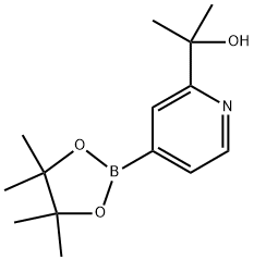 2-(4-(4,4,5,5-四甲基-1,3,2-二氧硼杂环戊烷-2-基)吡啶-2-基)丙-2-醇, 2223048-56-2, 结构式