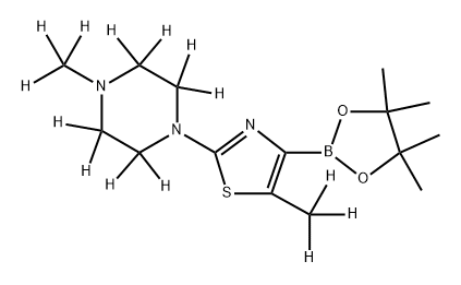 [5-Methyl-2-(N-methylpiperazin-1-yl)-d14]-thiazole-4-boronic acid pinacol ester Structure