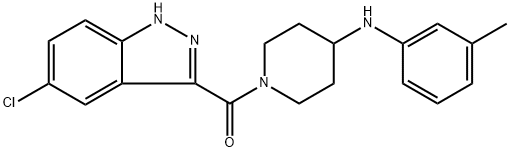 (5-chloro-1H-indazol-3-yl)(4-(m-tolylamino)piperidin-1-yl)methanone(5-chloro-1H-indazole-3-yl)(4-(m-toluidino)piperidino)methanone Struktur