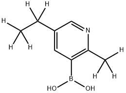 (2-Methyl-5-ethyl-d8)-pyridine-3-boronic acid 化学構造式