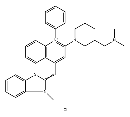 Quinolinium, 2-[[3-(dimethylamino)propyl]propylamino]-4-[(3-methyl-2(3H)-benzothiazolylidene)methyl]-1-phenyl-, chloride (1:1)|