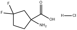 Cyclopentanecarboxylic acid, 1-amino-3,3-difluoro-, hydrochloride (1:1) Structure