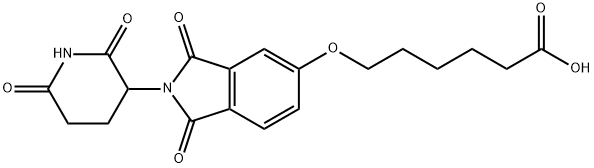 6-((2-(2,6-dioxopiperidin-3-yl)-1,3-dioxoisoindolin-5-yl)oxy)hexanoic acid Struktur