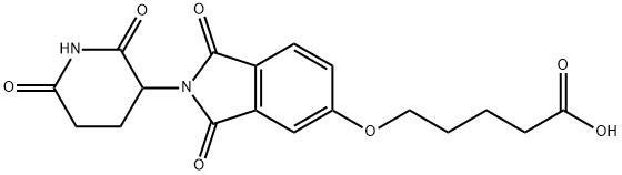 5-((2-(2,6-dioxopiperidin-3-yl)-1,3-dioxoisoindolin-5-yl)oxy)pentanoic acid Struktur
