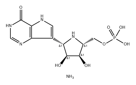 4H-Pyrrolo3,2-dpyrimidin-4-one, 7-(2S,3S,4R,5R)-3,4-dihydroxy-5-(phosphonooxy)methyl-2-pyrrolidinyl-1,5-dihydro-, diammonium salt,222631-15-4,结构式