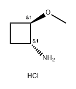 Cyclobutanamine, 2-methoxy-, hydrochloride (1:1), (1R,2R)-rel- Struktur