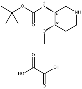 bis(tert-butyl N-[(3R,4S)-4-methoxypiperidin-3-yl]carbamate) Struktur