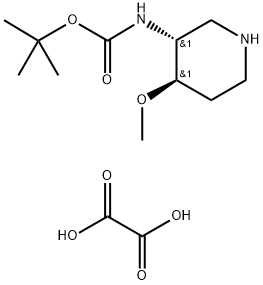 bis(tert-butyl N-[(3R,4R)-4-methoxypiperidin-3-yl]carbamate) Struktur