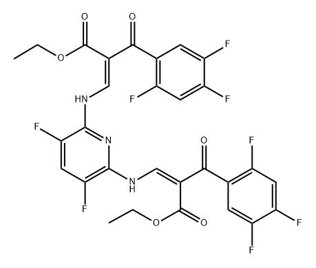 Benzenepropanoic acid, α,α'-[(3,5-difluoro-2,6-pyridinediyl)bis(iminomethylidyne)]bis[2,4,5-trifluoro-β-oxo-, 1,1'-diethyl ester, (αZ,α'Z)-|德拉沙星杂质2