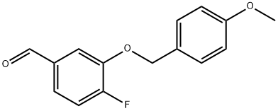 4-Fluoro-3-((4-methoxybenzyl)oxy)benzaldehyde Struktur