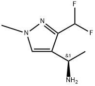 1H-Pyrazole-4-methanamine, 3-(difluoromethyl)-α,1-dimethyl-, (αR)- 化学構造式