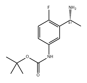 (R)-tert-Butyl (3-(1-aminoethyl)-4-fluorophenyl)carbamate Struktur