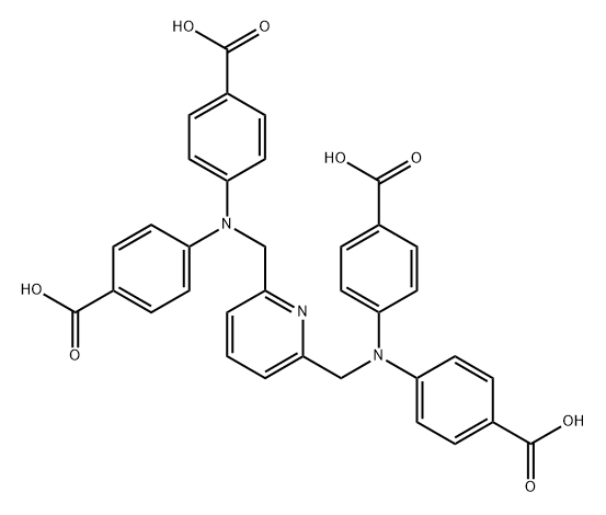 4,4',4'',4'''-[[Pyridine-2,6-diylbis(methylene)]bis(azanetriyl)]tetrabenzoic Acid 结构式