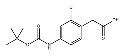 2-(4-((tert-butoxycarbonyl)amino)-2-chlorophenyl)acetic acid 化学構造式