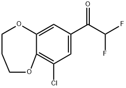 1-(9-chloro-3,4-dihydro-2H-benzo[b][1,4]dioxepin-7-yl)-2,2-difluoroethanone 化学構造式
