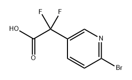 2-(6-bromopyridin-3-yl)-2,2-difluoroacetic acid 化学構造式