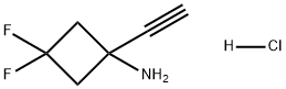 Cyclobutanamine, 1-ethynyl-3,3-difluoro-, hydrochloride (1:1) 化学構造式