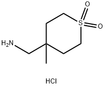 4-(aminomethyl)-4-methyl-1lambda6-thiane-1,1-dione hydrochloride 化学構造式
