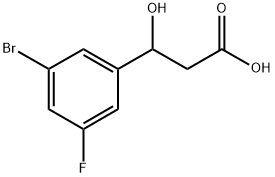 3-(3-bromo-5-fluorophenyl)-3-hydroxypropanoic acid Struktur