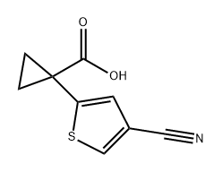 1-(4-cyanothiophen-2-yl)cyclopropane-1-carboxyli
c acid Struktur