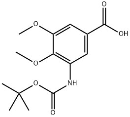 3-((tert-Butoxycarbonyl)amino)-4,5-dimethoxybenzoic acid 化学構造式