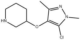 3-(5-Chloro-1,3-dimethyl-1H-pyrazol-4-yloxy)piperidine Struktur