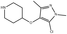 4-(5-Chloro-1,3-dimethyl-1H-pyrazol-4-yloxy)piperidine Struktur