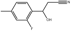 2-Fluoro-β-hydroxy-4-methylbenzenepropanenitrile 化学構造式