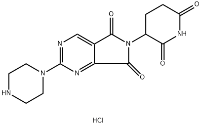 6-(2,6-dioxopiperidin-3-yl)-2-(piperazin-1-yl)-5H-pyrrolo[3,4-d]pyrimidine-5,7(6H)-dione hydrochloride Struktur