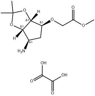 2-(3aR,4S,6R,6aS)-6-Aminotetrahydro-2,2-dimethyl-4H-cyclopenta-1,3-dioxol-4-yloxy-acetic acid methyl ester ethanedioate (1:1) Structure