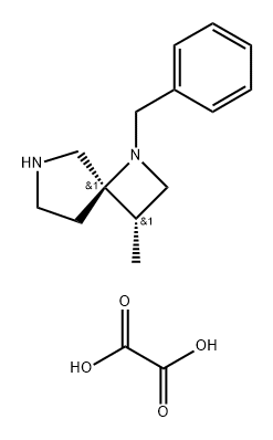 1,6-Diazaspiro[3.4]octane, 3-methyl-1-(phenylmethyl)-, ethanedioate (2:1), (3S,4R)- 化学構造式