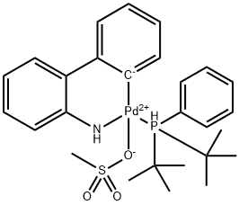 Palladium, [2'-(amino-κN)[1,1'-biphenyl]-2-yl-κC][bis(1,1-dimethylethyl)phenylphosphine](methanesulfonato-κO)- Struktur